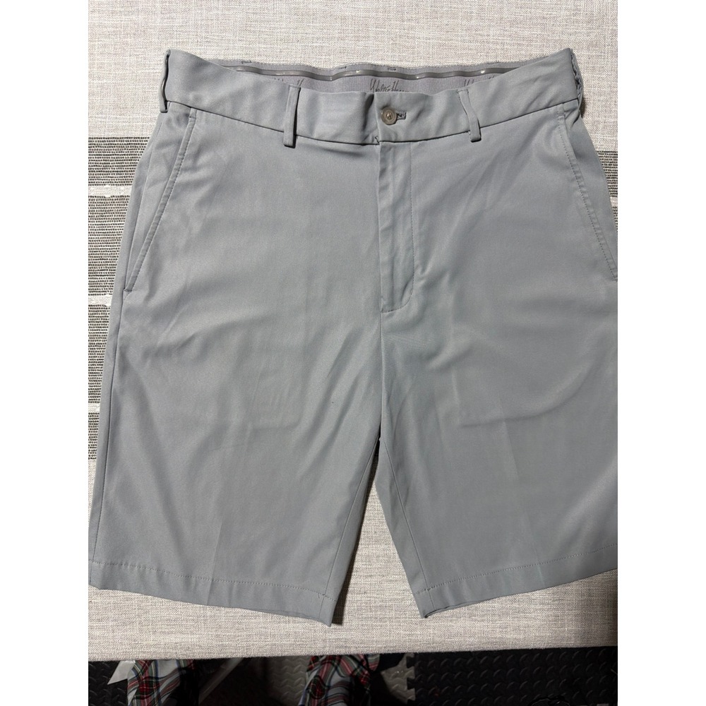 Walter Hagen Mens Golf Shorts Grey Flat Front Performance Size 33‎